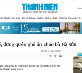 Báo Thanh Niên nói về món cháo bò Bà Sửu